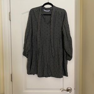 Zara grey and black textured dot dress